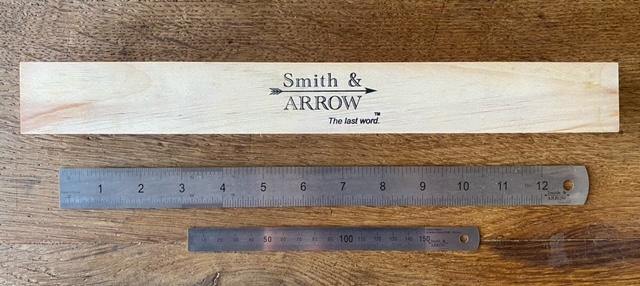 Smith & Arrow boxed set of two metal rulers - The Weaving Room
